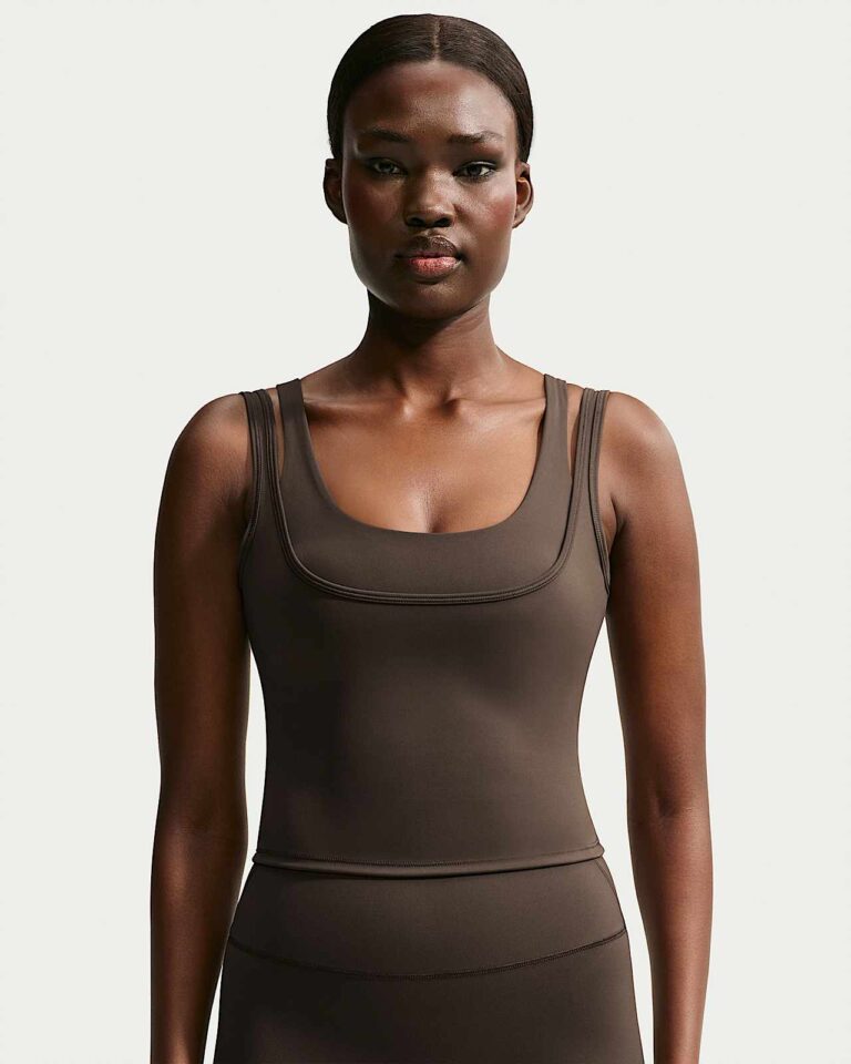 Майка NikeSKIMS Matte Double-Strap Scoop Tank Top «Dark Sepia» Женская