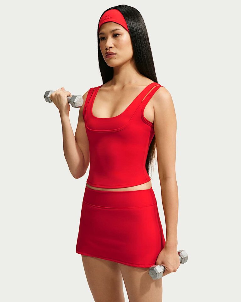 Майка NikeSKIMS Matte Double-Strap Scoop Tank Top «University Red» Женская