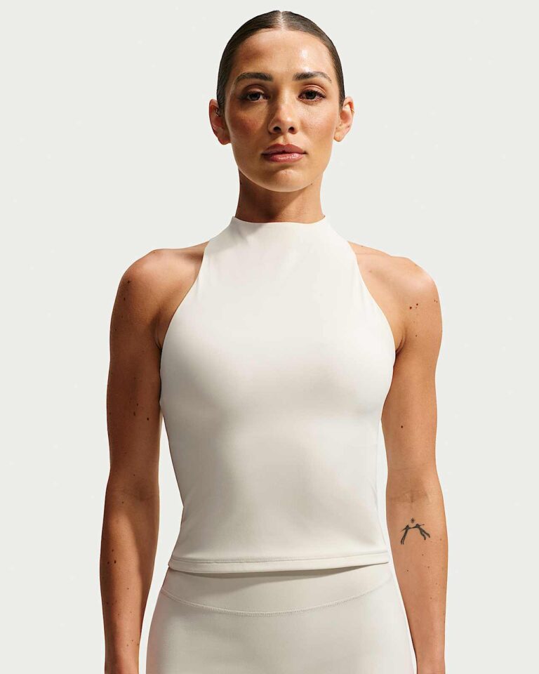 Майка NikeSKIMS Matte Mock-Neck Racerback Tank Top «Actv Ivory» Женская