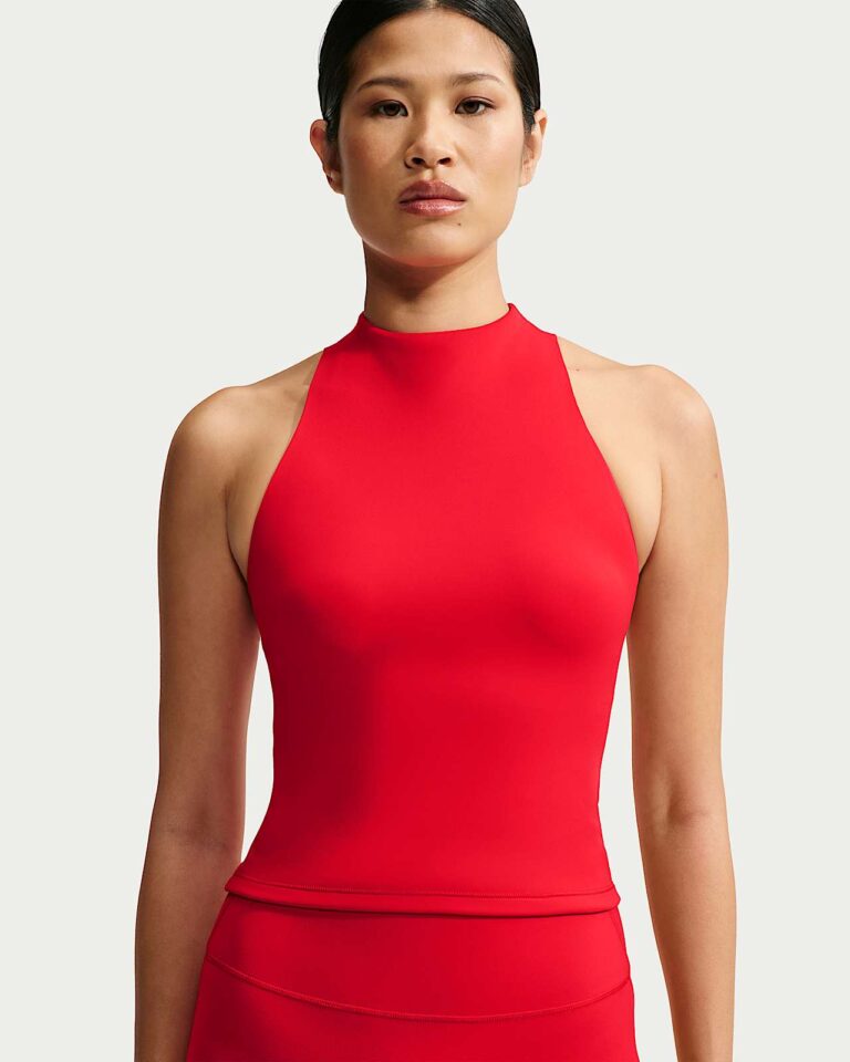 Майка NikeSKIMS Matte Mock-Neck Racerback Tank Top «University Red» Женская