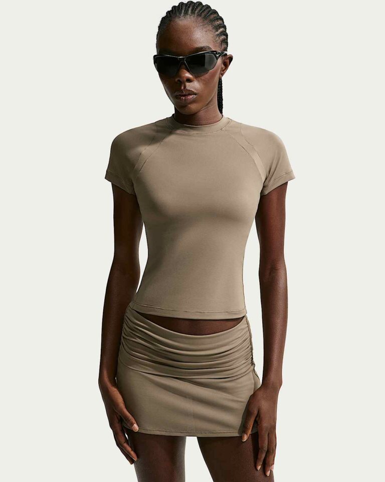 Юбка-шорты NikeSKIMS Airy Fold-Over Waistband Skort «Driftwood» Женская