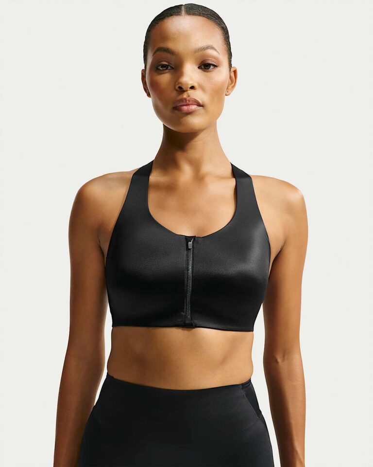 Топ NikeSKIMS Satin Shine Front-Zip Bra «Obsidian» Женская