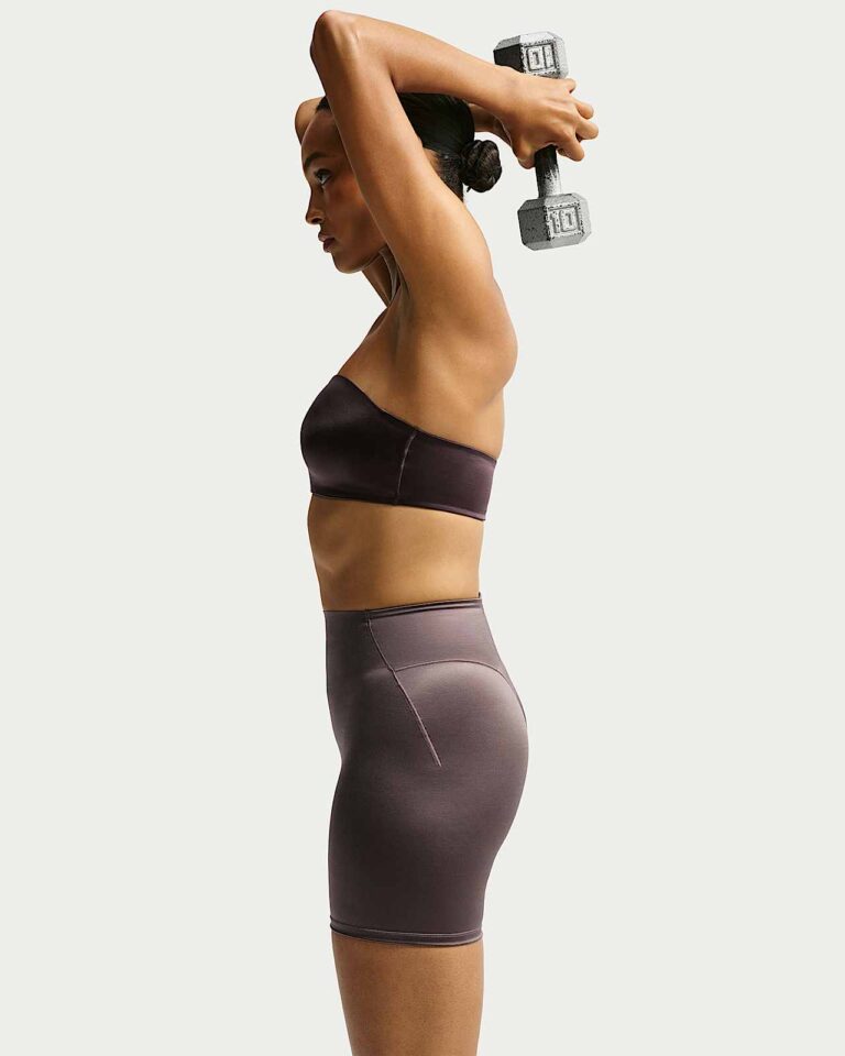 Велосипедки NikeSKIMS Satin Shine High-Waisted 5″ Biker Shorts «Resin» Женская