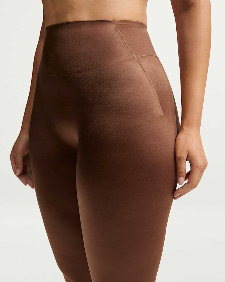 Леггинсы NikeSKIMS Satin Shine High-Waisted Bonded 26″ Leggings «Carob Brown» Женская