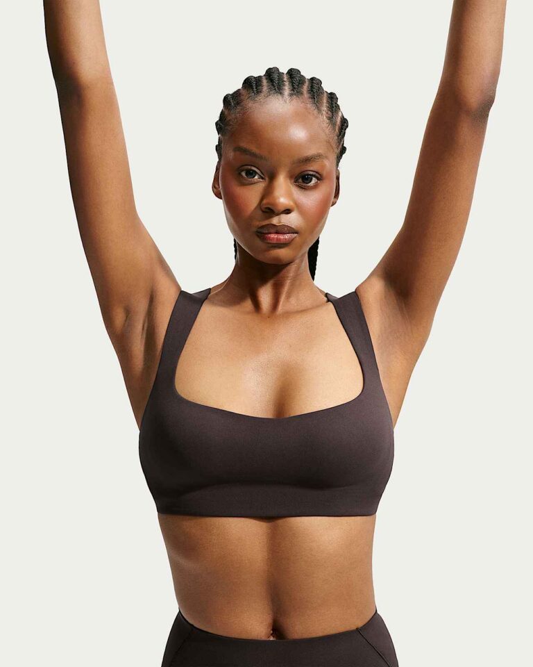 Топ NikeSKIMS Studio Stretch Square Neck Bra «Dark Roast» Женская
