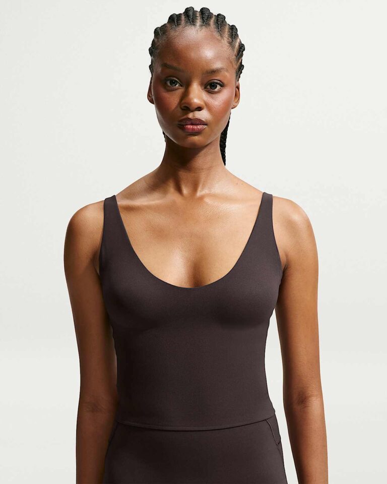 Майка NikeSKIMS Studio Stretch Plunge Tank «Dark Roast» Женская