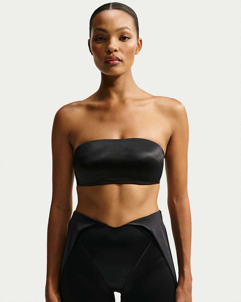 Топ NikeSKIMS Satin Shine Convertible Bandeau Bra «Obsidian» Женская
