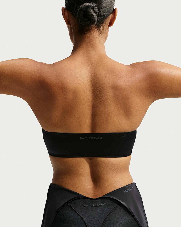 Топ NikeSKIMS Satin Shine Convertible Bandeau Bra «Obsidian» Женская