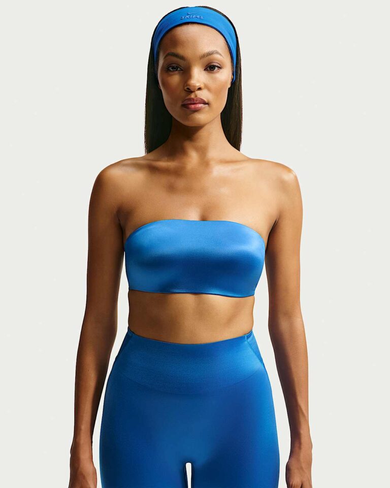 Топ NikeSKIMS Satin Shine Convertible Bandeau Bra «Cobalt» Женская