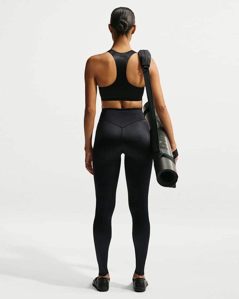 Леггинсы NikeSKIMS Satin Shine High-Waisted Bonded 29″ Leggings «Obsidian» Женская