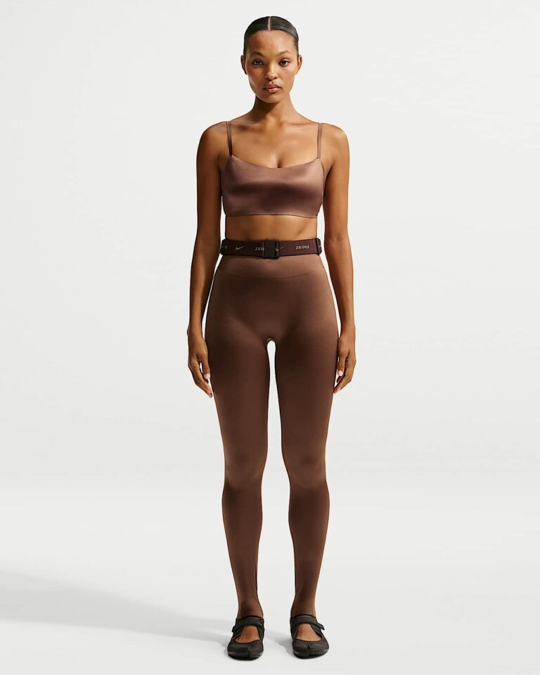 Леггинсы NikeSKIMS Satin Shine High-Waisted Bonded 29″ Leggings «Carob Brown» Женская