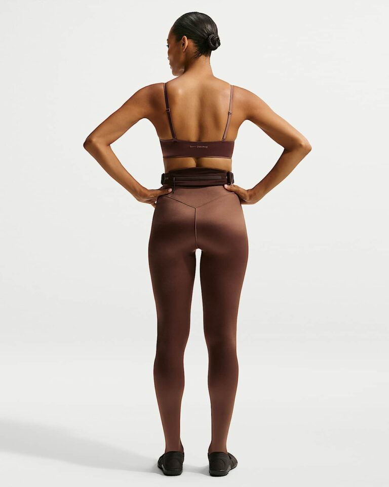 Леггинсы NikeSKIMS Satin Shine High-Waisted Bonded 29″ Leggings «Carob Brown» Женская