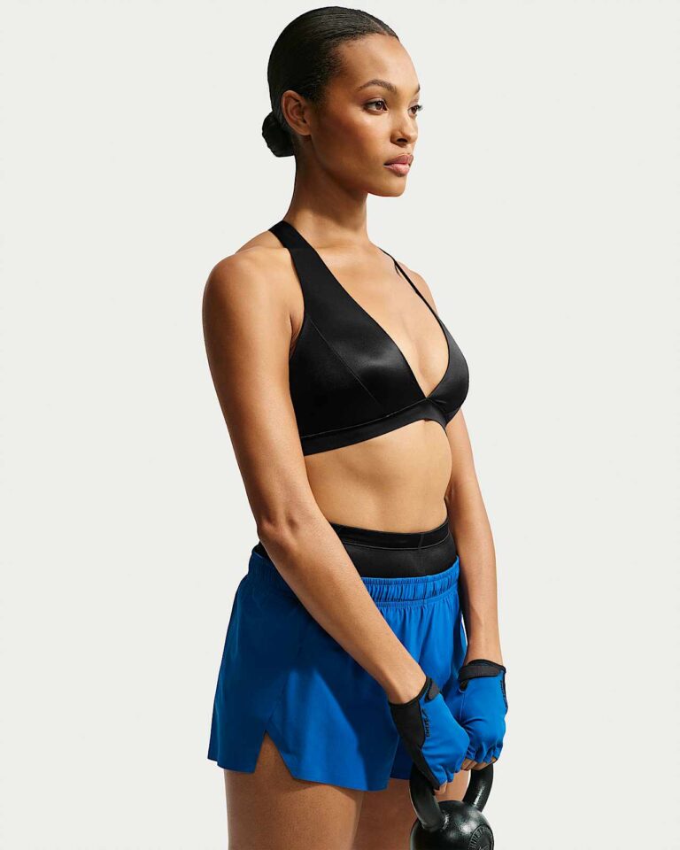 Топ NikeSKIMS Satin Shine Halter Bra «Obsidian» Женская