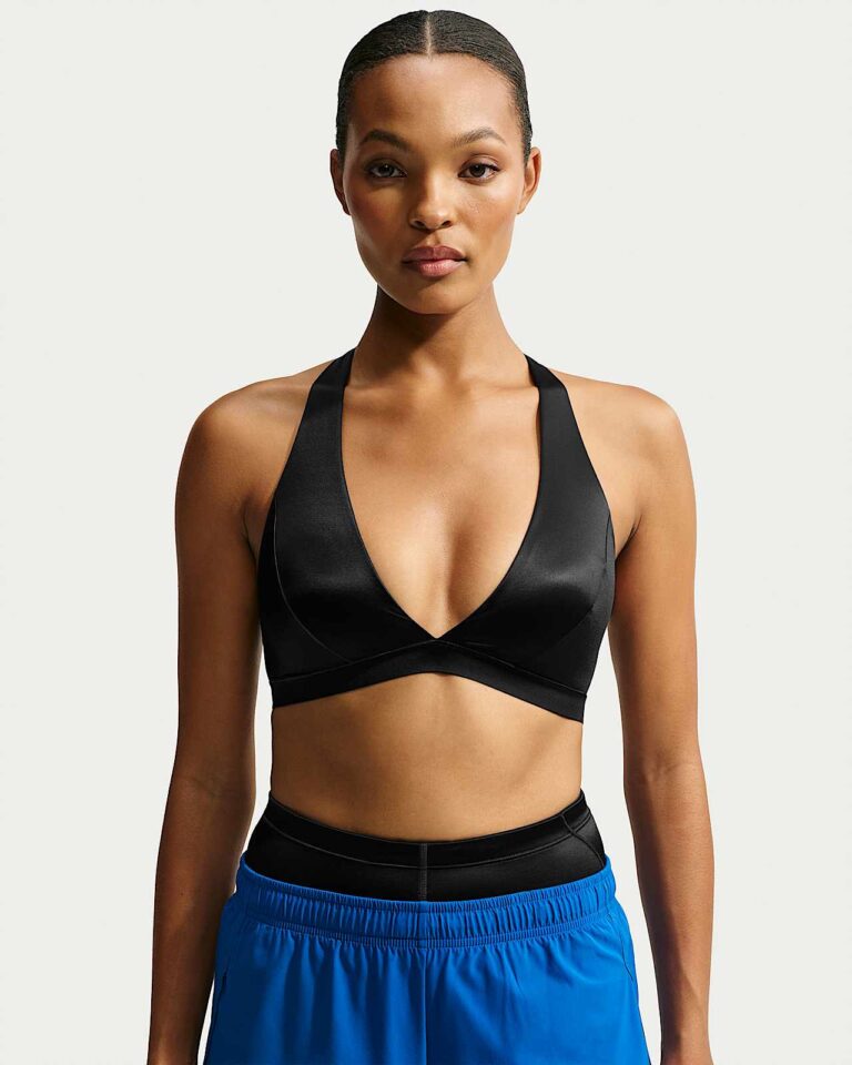 Топ NikeSKIMS Satin Shine Halter Bra «Obsidian» Женская