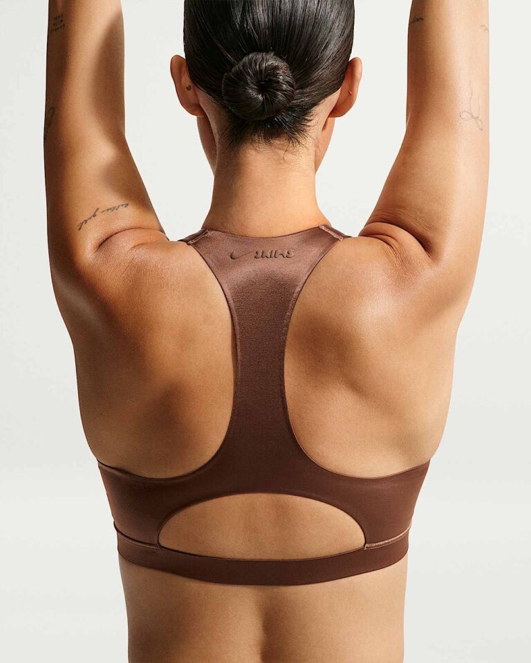 Топ NikeSKIMS Satin Shine Halter Bra «Carob Brown» Женская