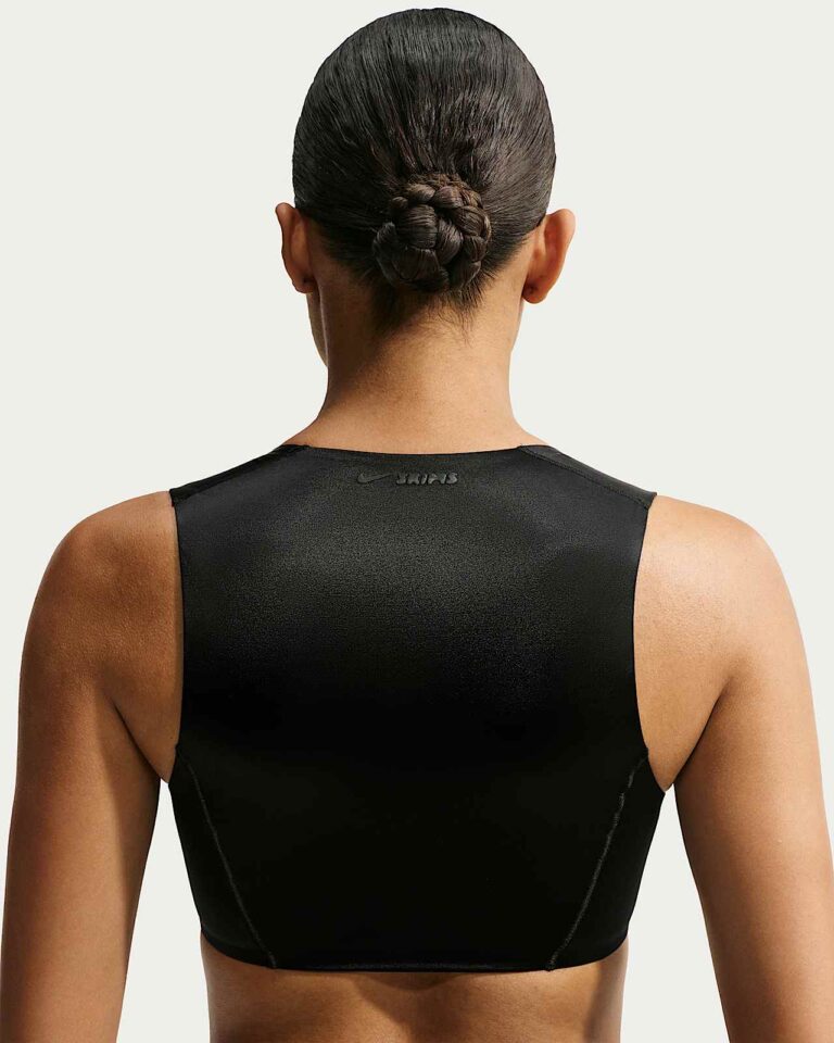 Топ NikeSKIMS Satin Shine Open-Scoop Bra «Obsidian» Женская
