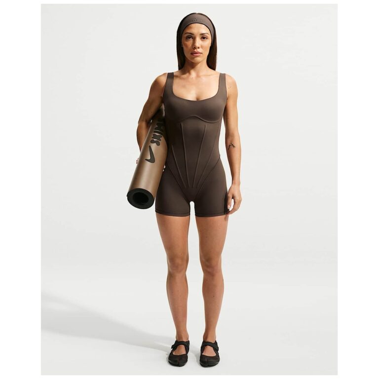 Боди NikeSKIMS Matte Corset 3″ Bodysuit «Dark Sepia» Женская