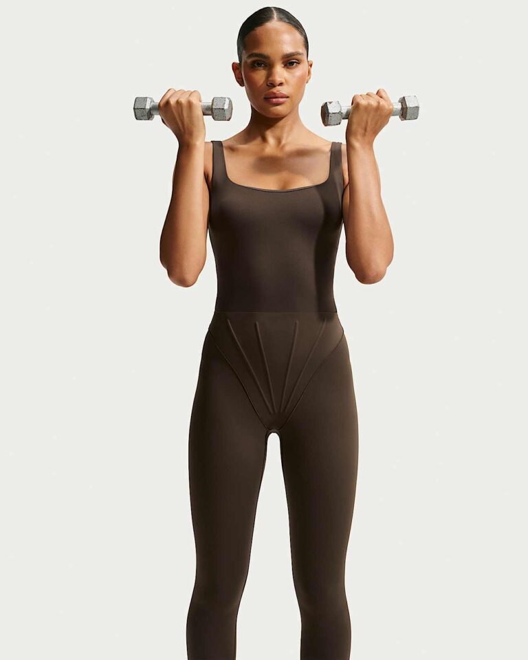 Леггинсы NikeSKIMS Matte High-Waisted Corset 26″ Leggings «Dark Sepia» Женская