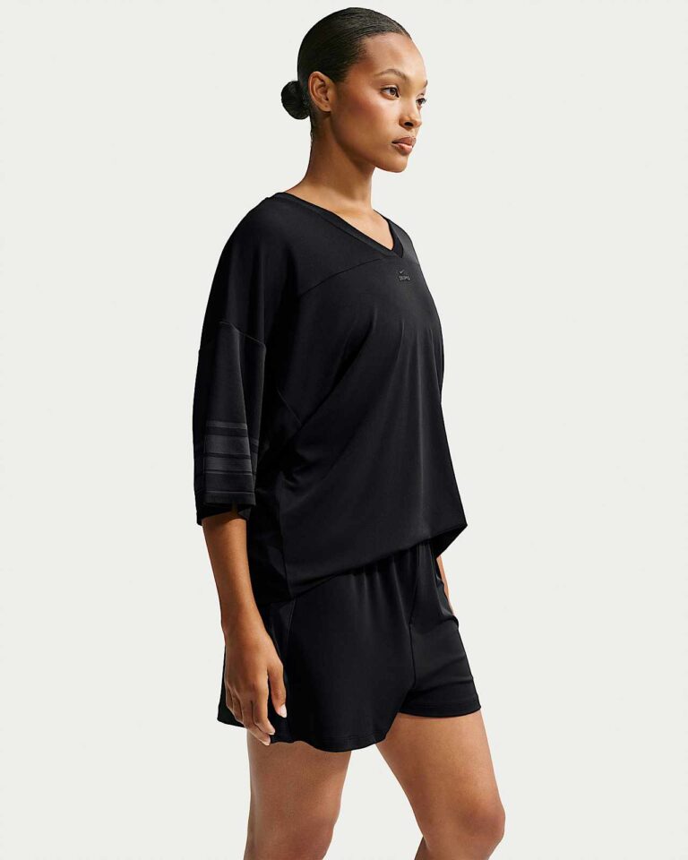 Топ NikeSKIMS Stretch Knit Oversized V-Neck Top «Obsidian/Igneous» Женская