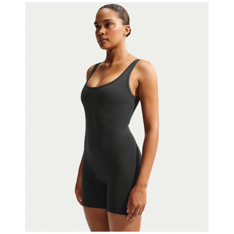 Боди NikeSKIMS Ribbed Seamless Scoop-Neck 5″ Bodysuit «Obsidian/Armor» Женская
