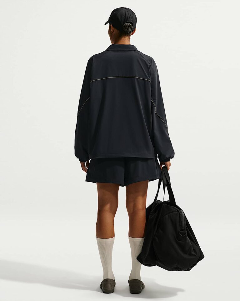 Куртка NikeSKIMS Stretch Nylon Oversized Jacket «Obsidian/Olive Grey» Женская