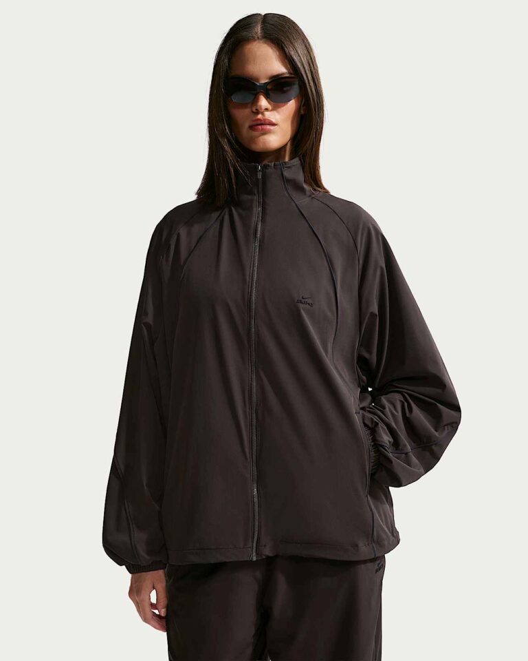 Куртка NikeSKIMS Stretch Nylon Oversized Jacket «Dark Roast/Obsidian» Женская