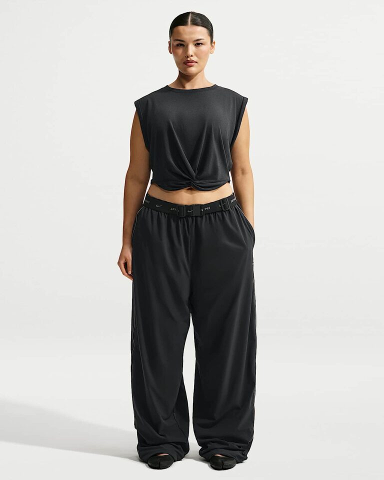 Брюки NikeSKIMS Stretch Nylon Oversized Pants «Obsidian/Olive Grey» Женская