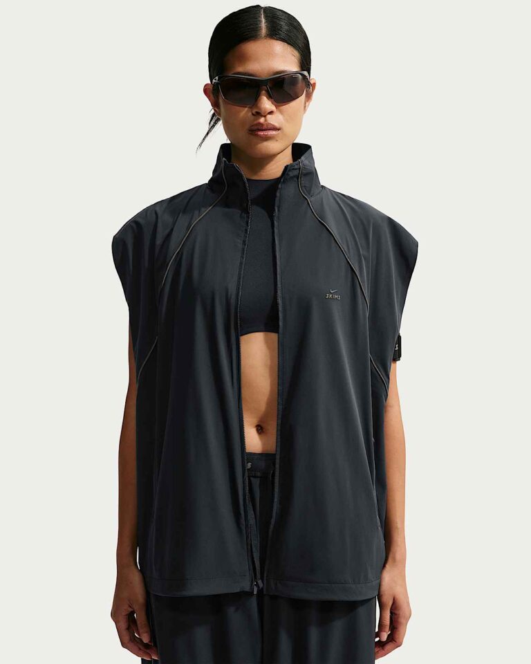 Жилет NikeSKIMS Stretch Nylon Oversized Vest «Obsidian/Olive Grey» Женская