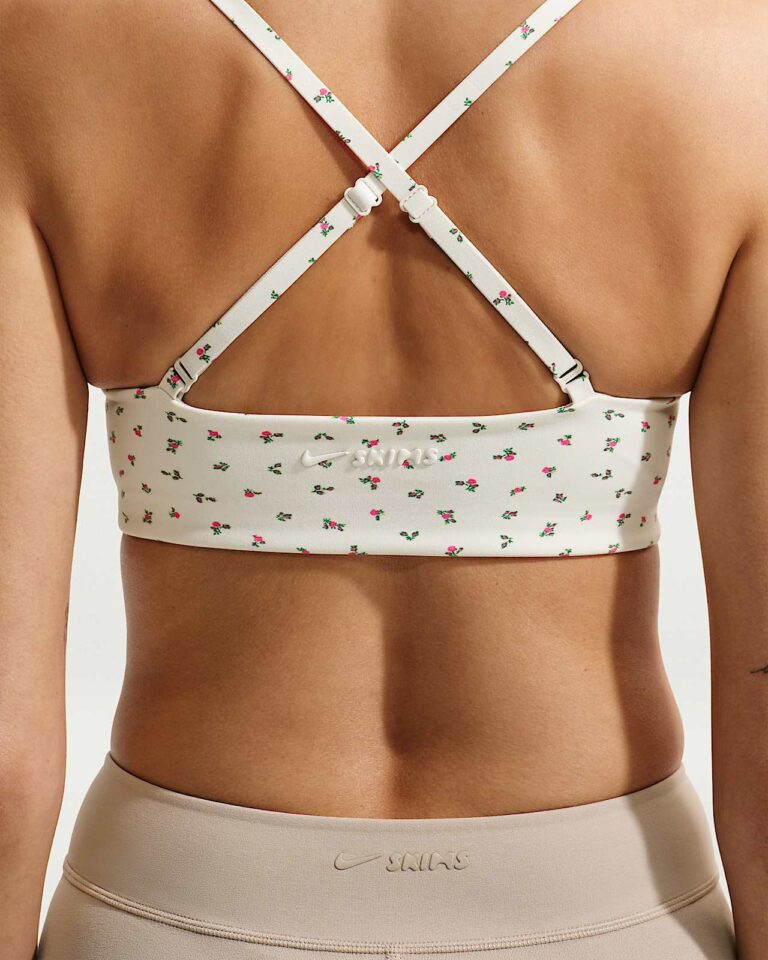 Топ NikeSKIMS Matte Printed Micro-Scoop Bra «Actv Ivory/Flamingo» Женская