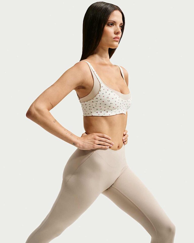 Топ NikeSKIMS Matte Printed Micro-Scoop Bra «Actv Ivory/Flamingo» Женская
