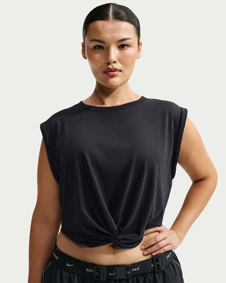 Майка NikeSKIMS Performance Cotton Blend Cropped Twist Tank Top «Obsidian/Boulder» Женская