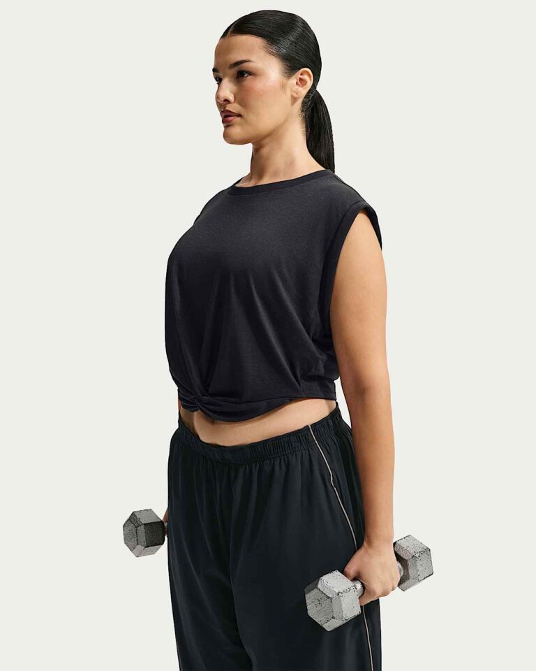 Майка NikeSKIMS Performance Cotton Blend Cropped Twist Tank Top «Obsidian/Boulder» Женская