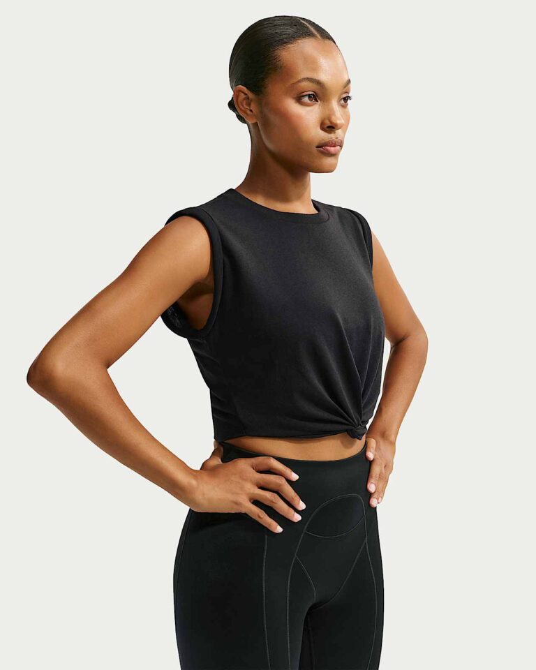 Майка NikeSKIMS Performance Cotton Blend Cropped Twist Tank Top «Obsidian/Boulder» Женская
