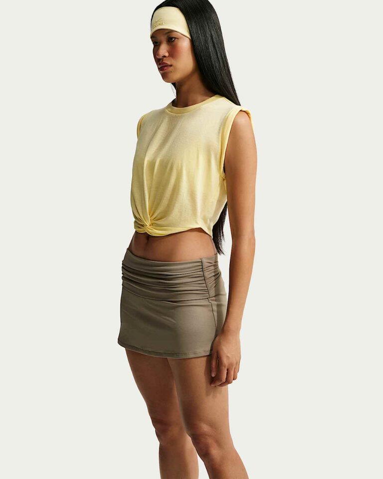 Майка NikeSKIMS Performance Cotton Blend Cropped Twist Tank Top «Bicycle Yellow» Женская