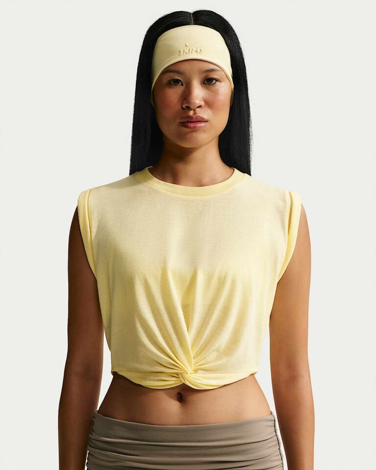 Майка NikeSKIMS Performance Cotton Blend Cropped Twist Tank Top «Bicycle Yellow» Женская