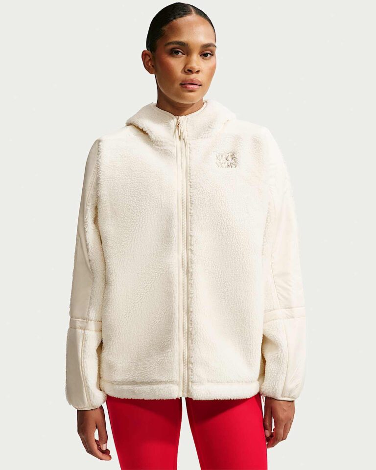 Куртка NikeSKIMS Sherpa Oversized Full-Zip Hooded Jacket «Ecru» Женская