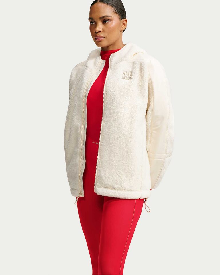 Куртка NikeSKIMS Sherpa Oversized Full-Zip Hooded Jacket «Ecru» Женская