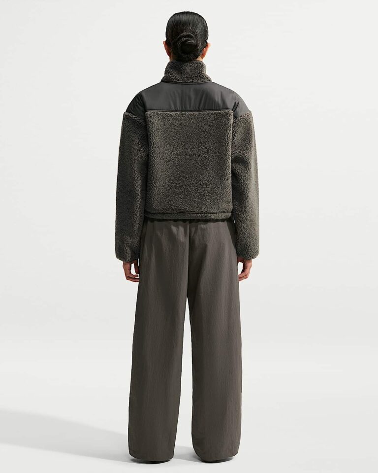 Куртка NikeSKIMS Sherpa Oversized 3/4-Zip Jacket «Boulder/Obsidian» Женская