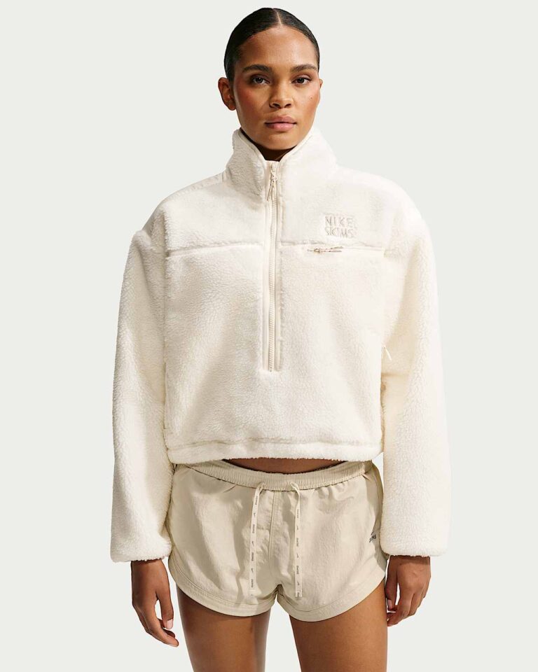 Куртка NikeSKIMS Sherpa Oversized 3/4-Zip Jacket «Ecru» Женская