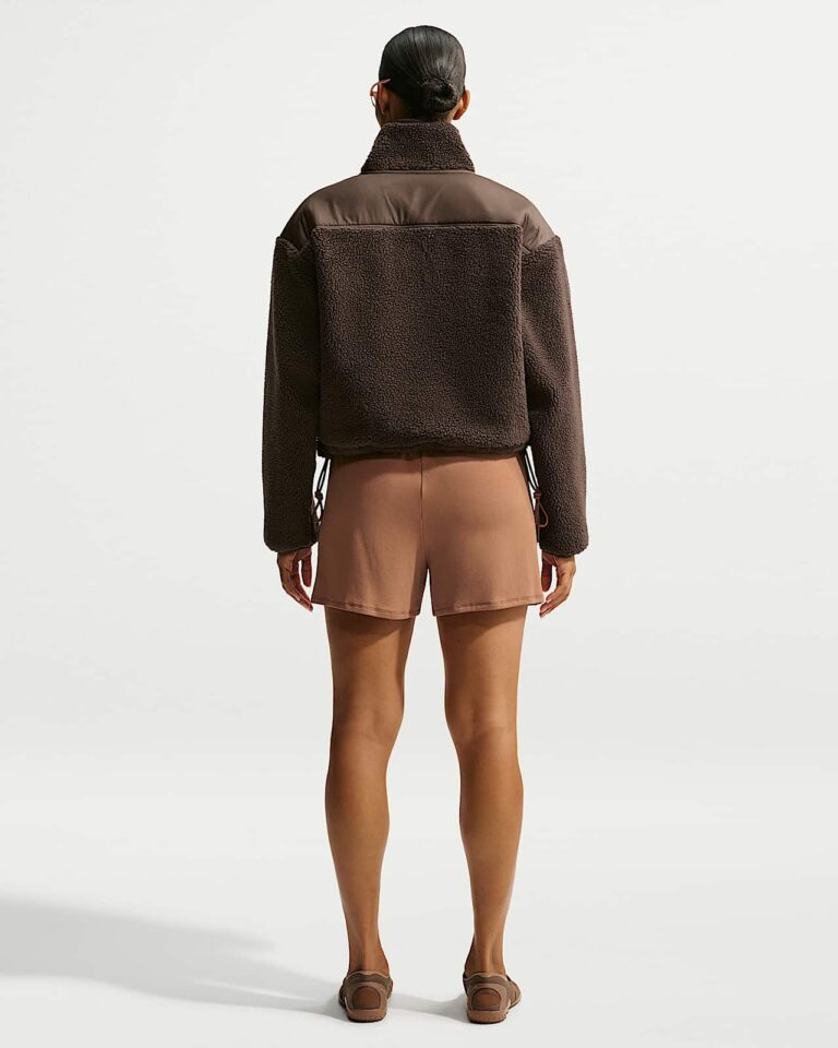 Куртка NikeSKIMS Sherpa Oversized 3/4-Zip Jacket «Dark Sepia» Женская