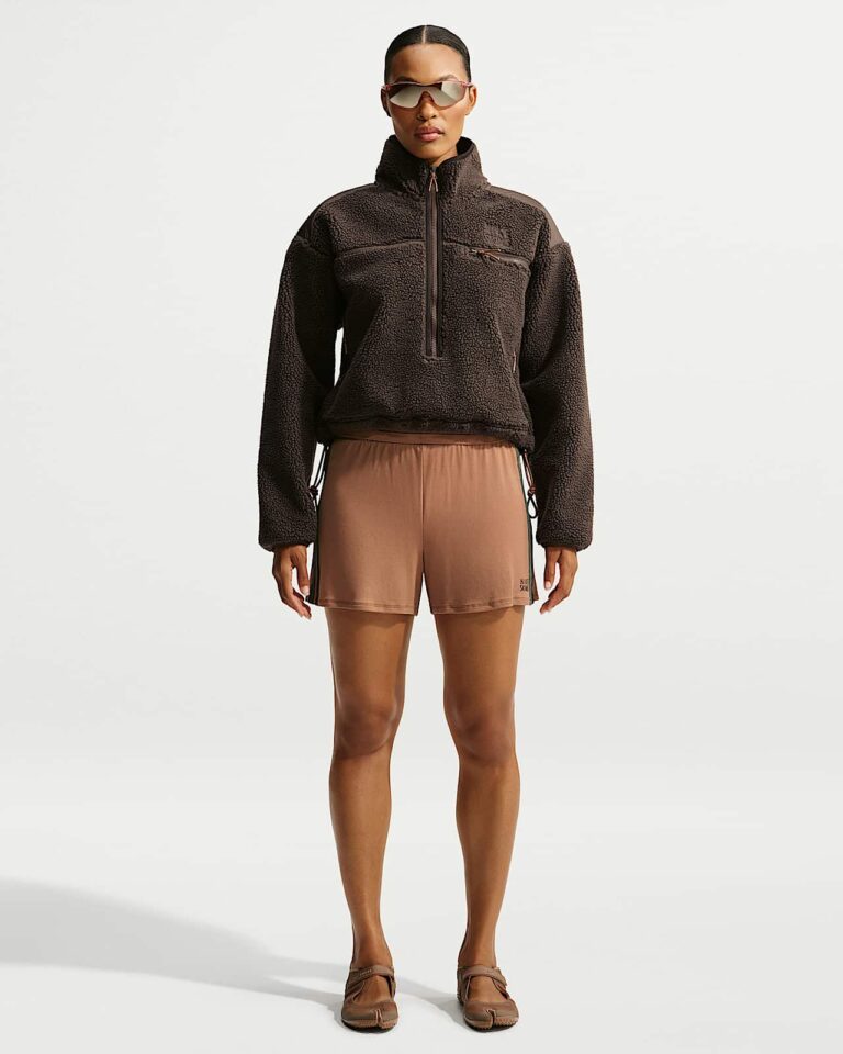 Куртка NikeSKIMS Sherpa Oversized 3/4-Zip Jacket «Dark Sepia» Женская