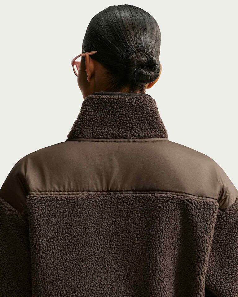 Куртка NikeSKIMS Sherpa Oversized 3/4-Zip Jacket «Dark Sepia» Женская