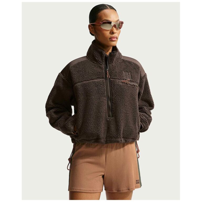 Куртка NikeSKIMS Sherpa Oversized 3/4-Zip Jacket «Dark Sepia» Женская