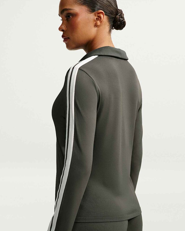 Лонгслив NikeSKIMS Stretch Knit Long-Sleeve Polo Top «Boulder/Ecru» Женская