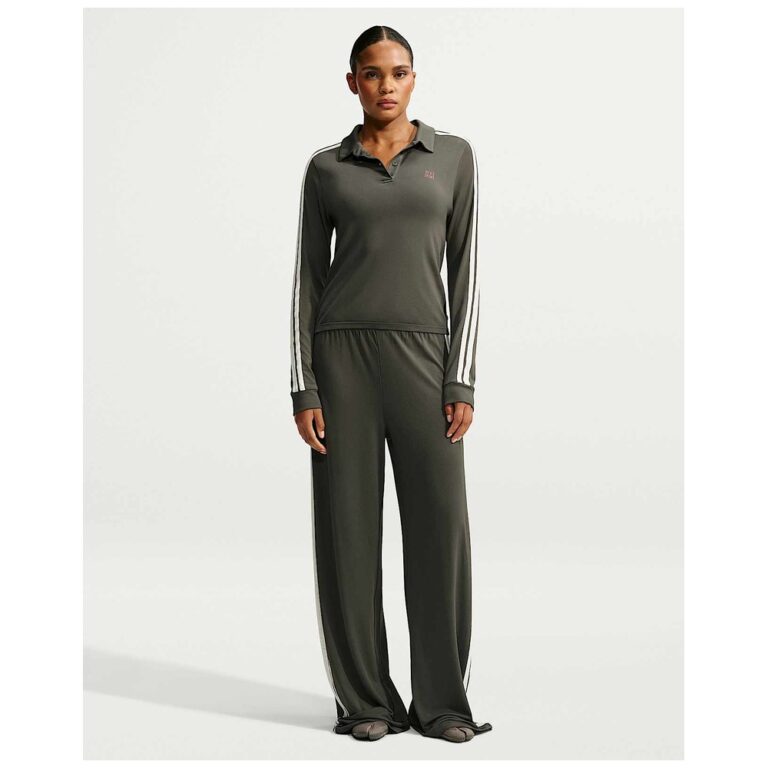 Брюки NikeSKIMS Stretch Knit Oversized Wide-Leg Pants «Boulder/Ecru» Женская