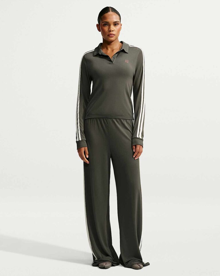 Брюки NikeSKIMS Stretch Knit Oversized Wide-Leg Pants «Boulder/Ecru» Женская