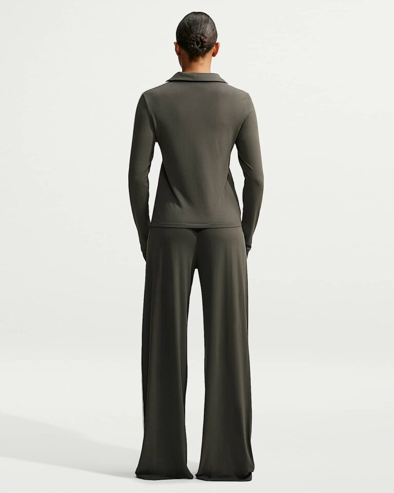 Брюки NikeSKIMS Stretch Knit Oversized Wide-Leg Pants «Boulder/Ecru» Женская
