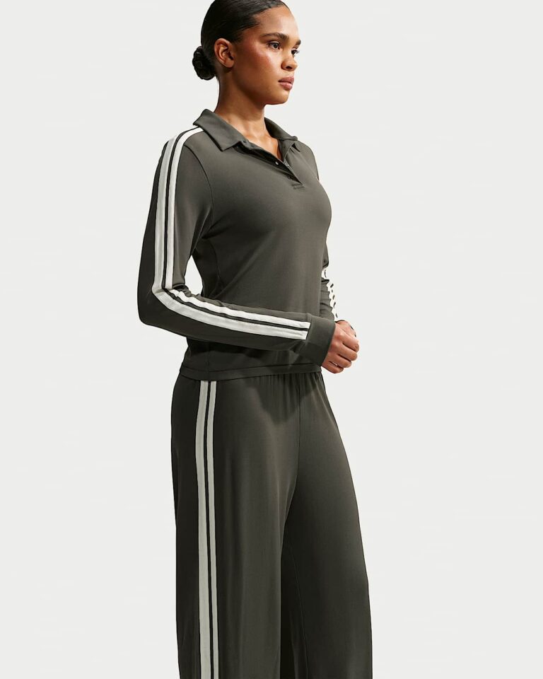 Брюки NikeSKIMS Stretch Knit Oversized Wide-Leg Pants «Boulder/Ecru» Женская