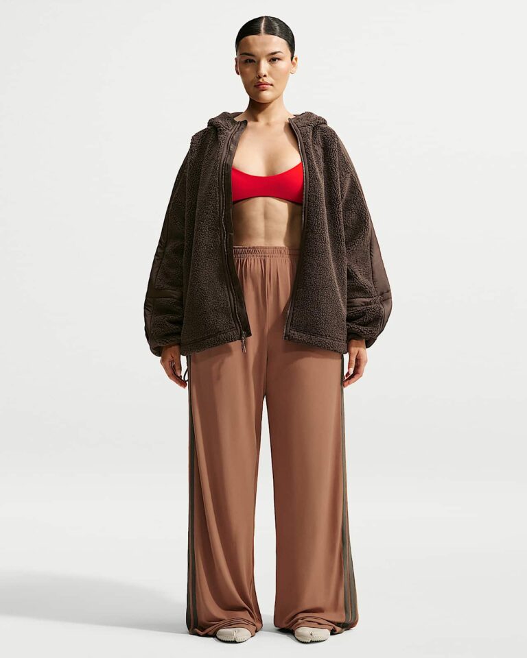 Брюки NikeSKIMS Stretch Knit Oversized Wide-Leg Pants «Carob Brown/Boulder» Женская