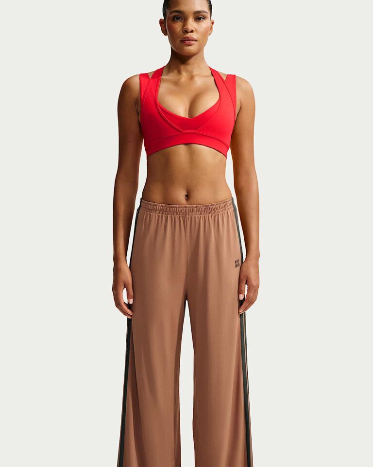 Брюки NikeSKIMS Stretch Knit Oversized Wide-Leg Pants «Carob Brown/Boulder» Женская